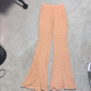 Lace bell bottom pants